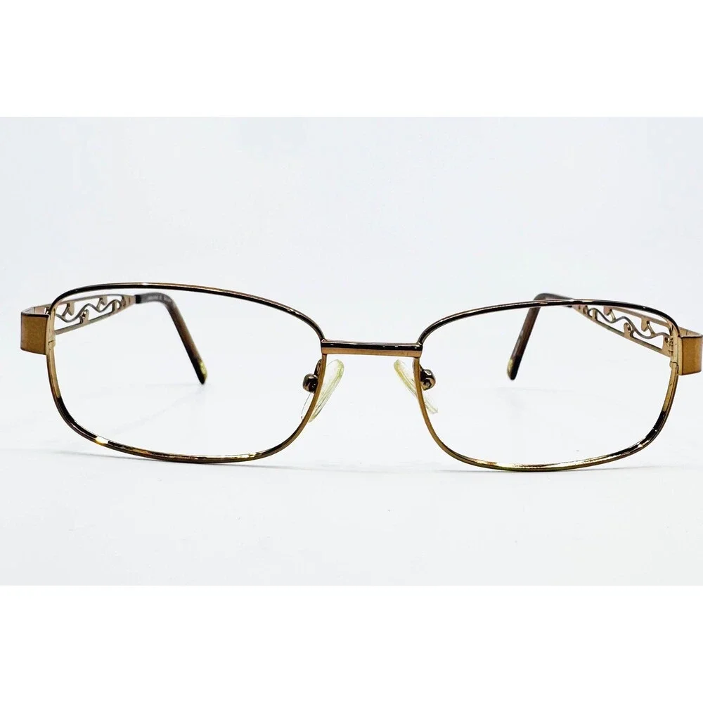 Linda Evans 330 Eyeglasses Frames Women Brown Filigree Scroll 51-17-135